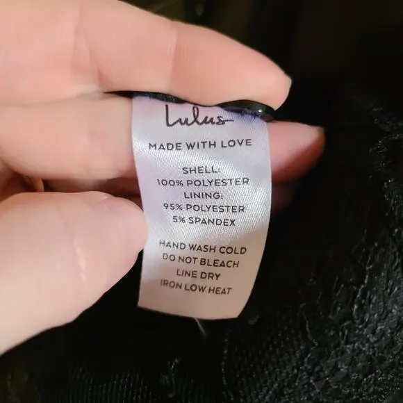 NEW Lulus Desirably Dramatic Black Lace Dress Womens L MIDI Whimsigoth Witchy - Picture 11 of 15